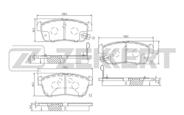 Brake Pad Set, disc brake (BS-1875)