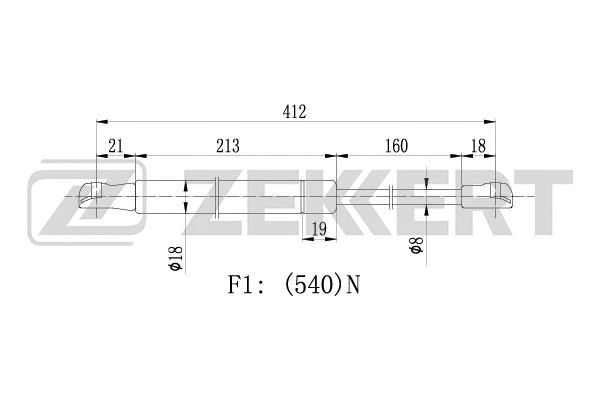 Gas Spring, boot/cargo area (GF-1902)