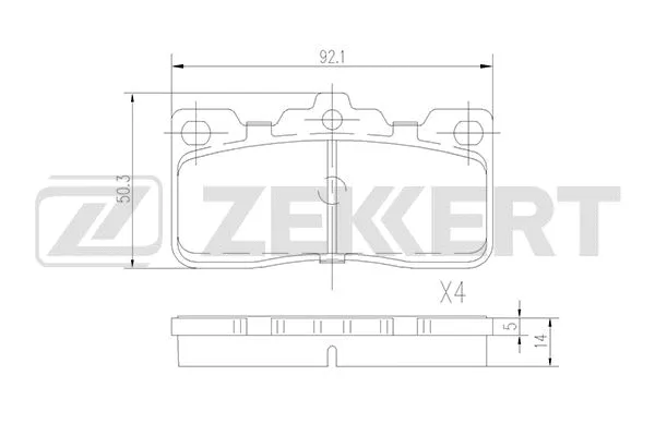 Brake Pad Set, disc brake (BS-1825)