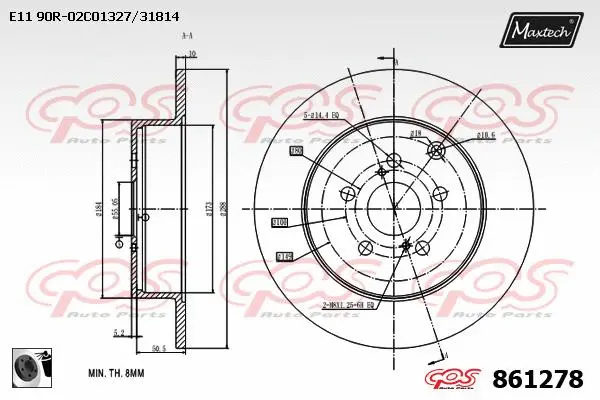 Guide Bolt, brake caliper (71810035)