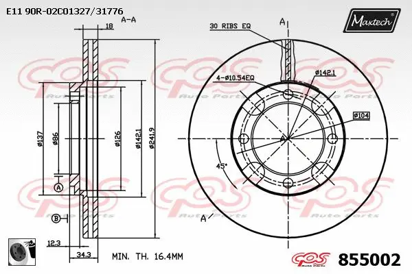 Piston, brake caliper (72951013)