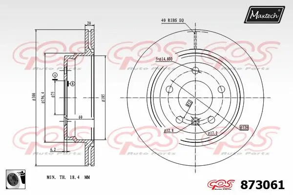 Piston, brake caliper (72945018)