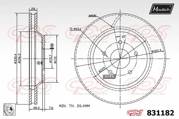 Control Element, parking brake caliper (72718009)