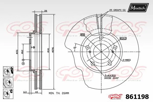 Piston, brake caliper (72944015)