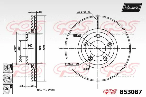 Piston, brake caliper (72952009)