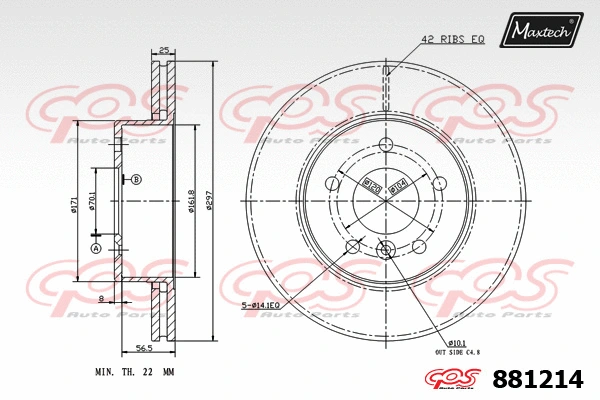 Piston, brake caliper (72948022)