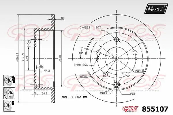 Piston, brake caliper (72935004)