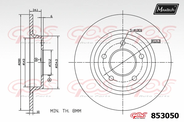 Piston, brake caliper (72957033)