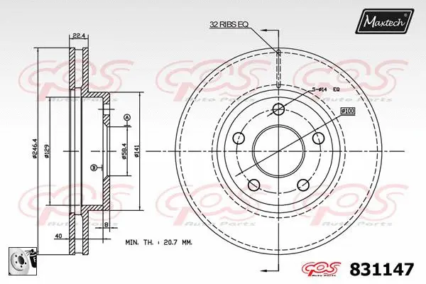 Seal, brake caliper piston (70180068)