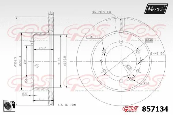 Seal, brake caliper piston (70180453)