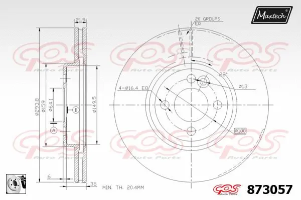 Seal, brake caliper piston (70180103)