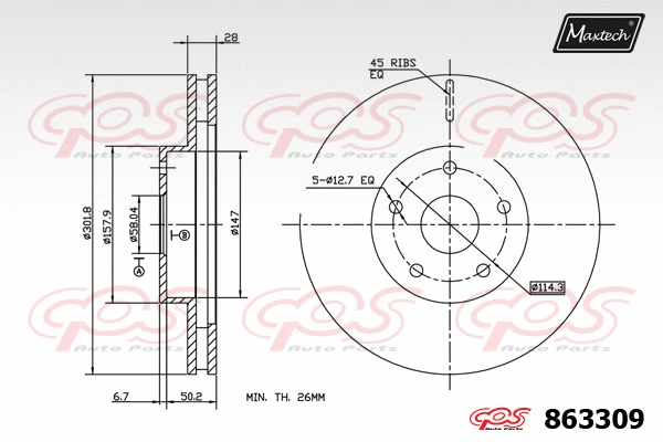 Seal, brake caliper piston (70180226)