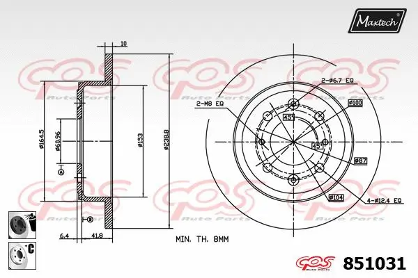 Piston, brake caliper (72938045)