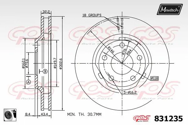 Seal, brake caliper piston (70180279)