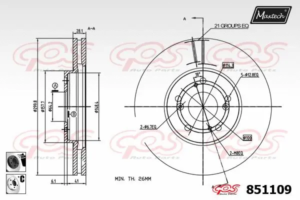 Piston, brake caliper (72936016)