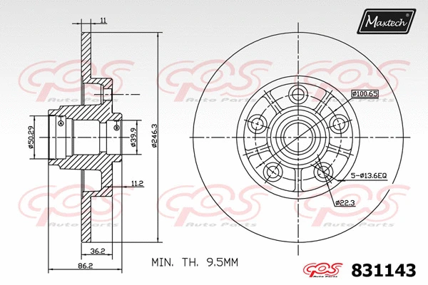 Piston, brake caliper (72936037)