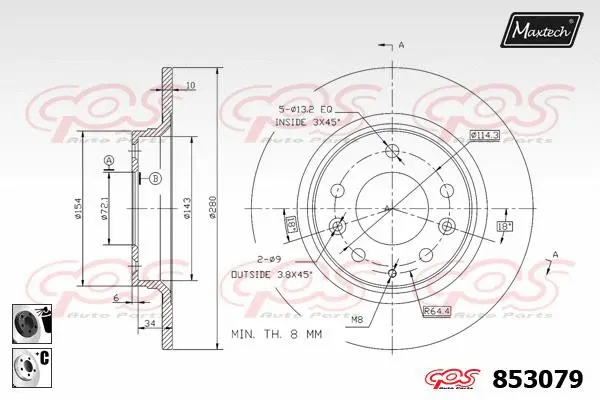 Piston, brake caliper (72960002)