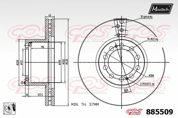 Piston, brake caliper (72938058)