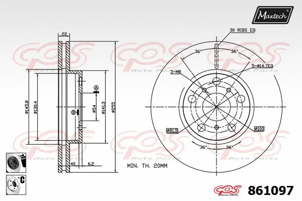 Piston, brake caliper (72942022)