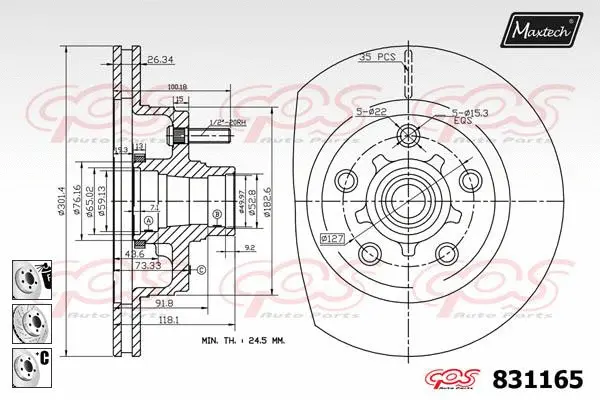 Seal, brake caliper piston (70180375)