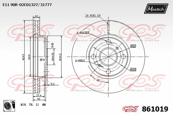 Piston, brake caliper (72928003)