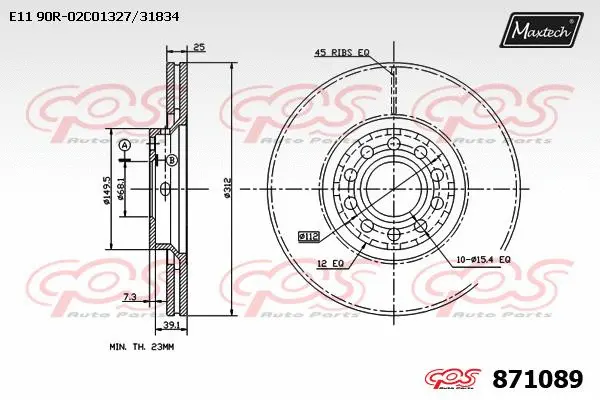 Seal, brake caliper piston (70180273)