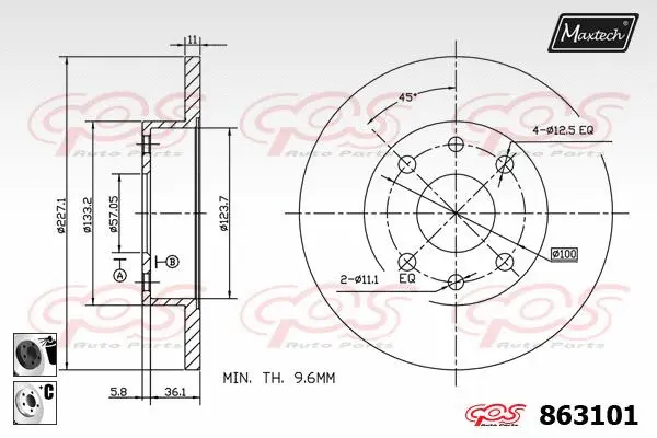 Piston, brake caliper (72938034)