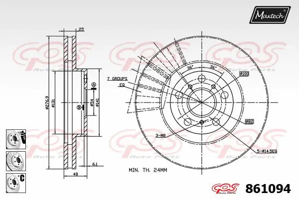Piston, brake caliper (72943016)