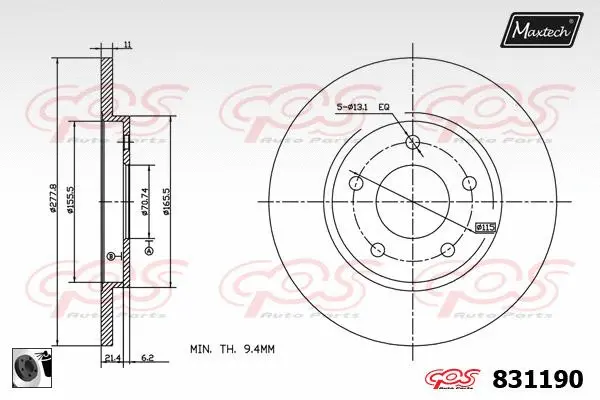 Piston, brake caliper (72940042)