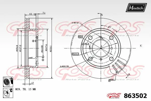 Seal, brake caliper piston (70180444)