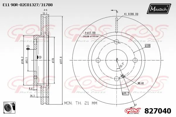 Piston, brake caliper (72960009)