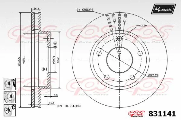 Piston, brake caliper (72936028)