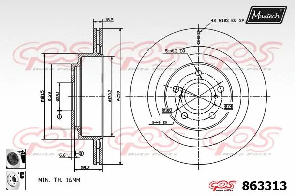 Piston, brake caliper (72960011)