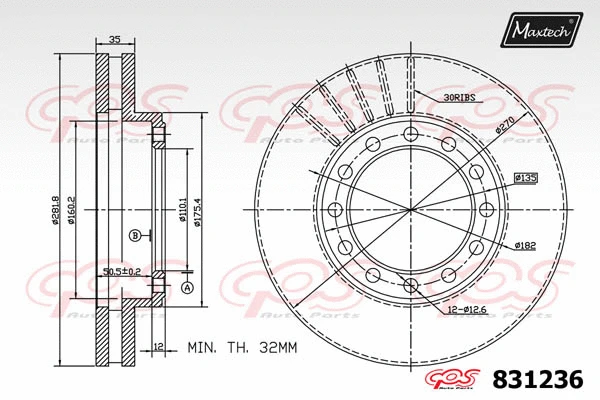 Seal, brake caliper piston (70180183)