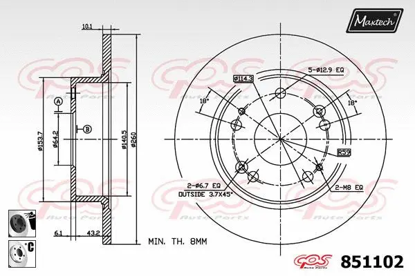 Bolt, brake disc (800108)