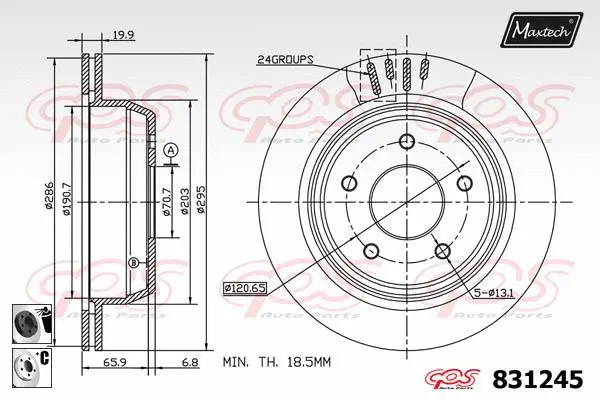 Piston, brake caliper (72957042)