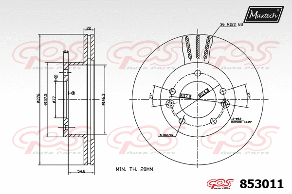 Piston, brake caliper (72954033)