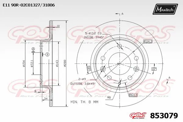 Piston, brake caliper (72957037)