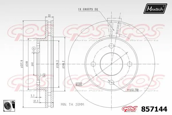 Piston, brake caliper (72944035)