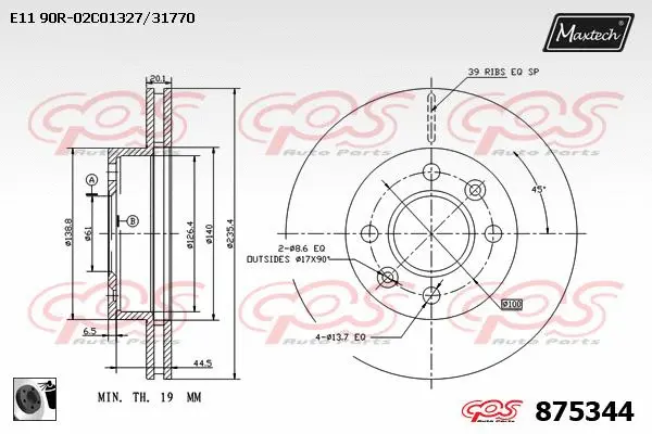 Seal, brake caliper piston (70180129)