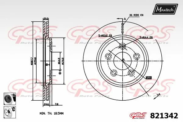 Piston, brake caliper (72934031)
