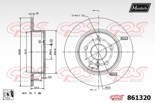 Piston, brake caliper (72954074)