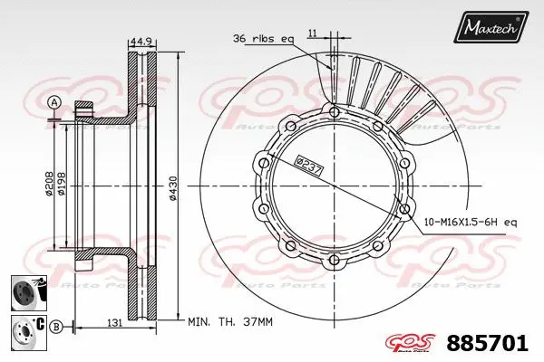 Piston, brake caliper (72951027)
