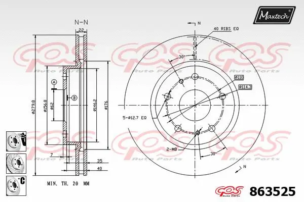 Seal, brake caliper piston (70180410)
