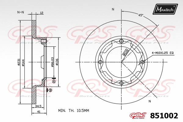Piston, brake caliper (72933003)