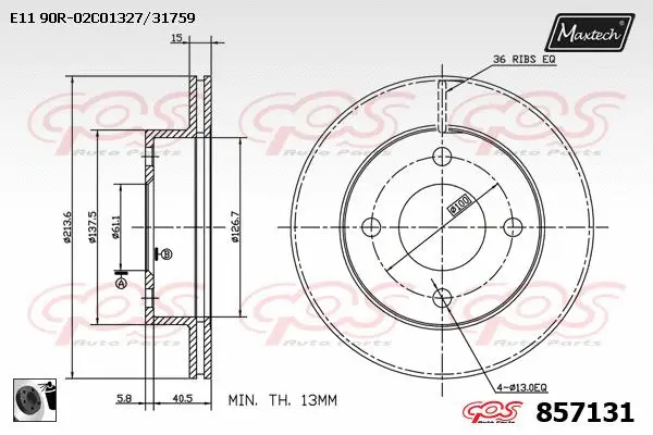 Seal, brake caliper piston (70180049)