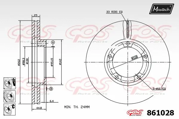 Piston, brake caliper (72938026)
