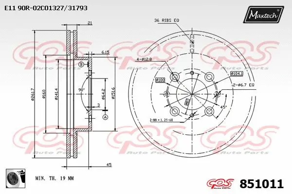 Piston, brake caliper (72951007)