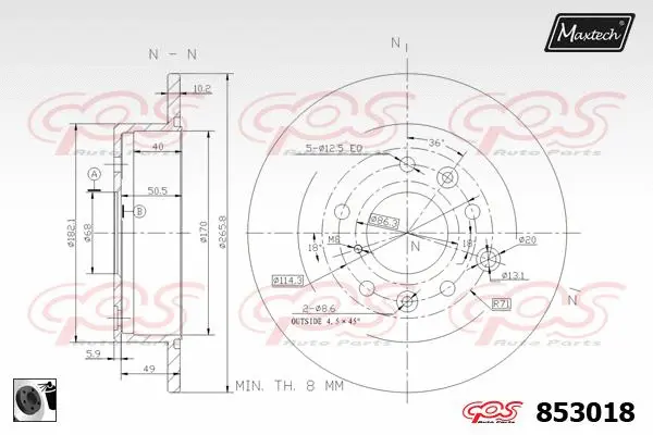 Piston, brake caliper (72942033)