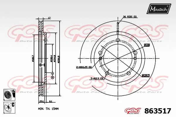 Seal, brake caliper piston (70180464)